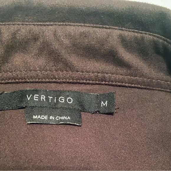 Vertigo, M women’s off the shoulder cut out/ long sleeve faux suede brown top - Picture 6 of 13